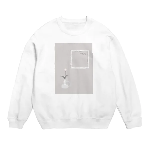 チューリップと花瓶とフレーム Crew Neck Sweatshirt