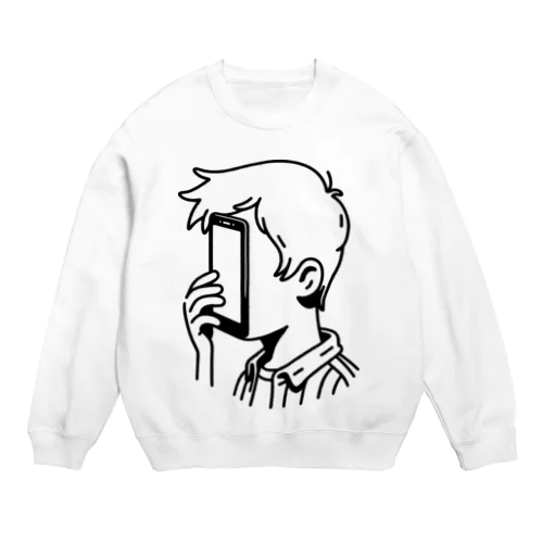 スマホしかみれない Crew Neck Sweatshirt