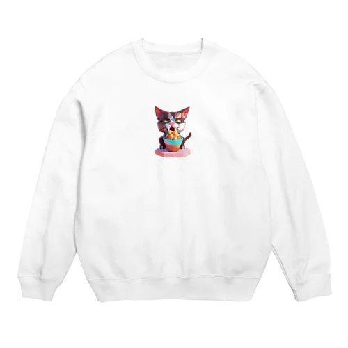 ハラヘリポリにゃんこ Crew Neck Sweatshirt