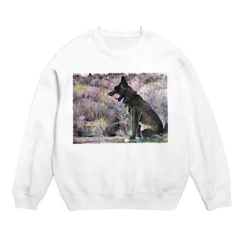 甲斐犬の大あくび Crew Neck Sweatshirt