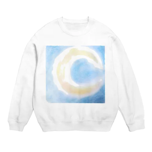 三日月　パステルアート Crew Neck Sweatshirt