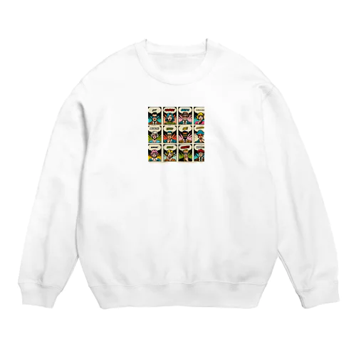 アメコミ風コラージュ Crew Neck Sweatshirt