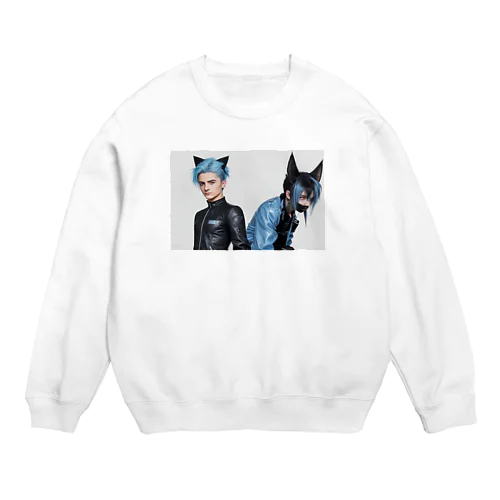 悪魔の融合: 暗黒の力と猫の支援 Crew Neck Sweatshirt