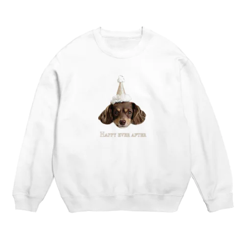 HAPPY EVER AFTER (白) Crew Neck Sweatshirt