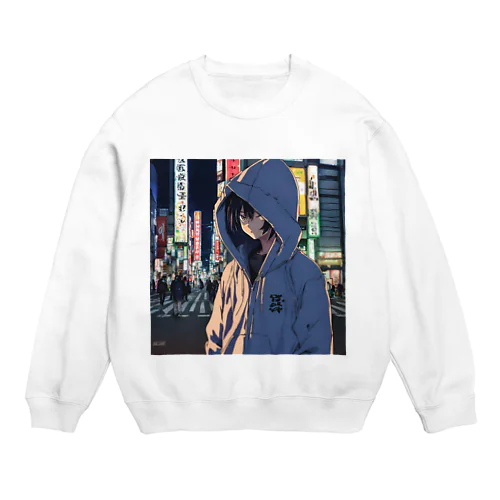 パーカーフードの少女　池袋編 Crew Neck Sweatshirt