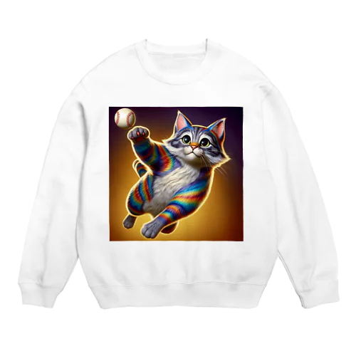 ジャンピングスローだニャ Crew Neck Sweatshirt