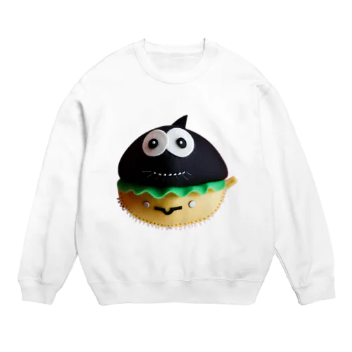 うなぎバーガーのフェルトぬいぐるみ Crew Neck Sweatshirt