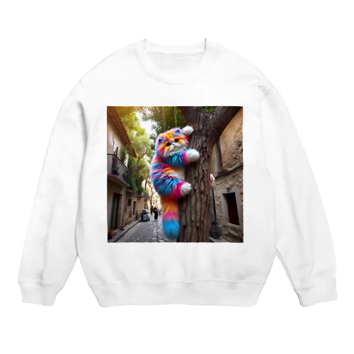 絶対落ちないのニャ😺 Crew Neck Sweatshirt