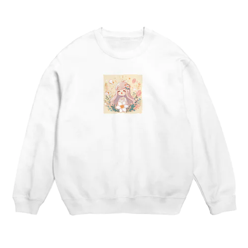 少女とお花🌸 Crew Neck Sweatshirt