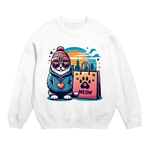 猫のシティライフ Crew Neck Sweatshirt