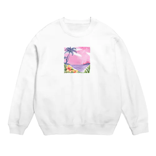 Hawaii　海とハイビスカス Crew Neck Sweatshirt