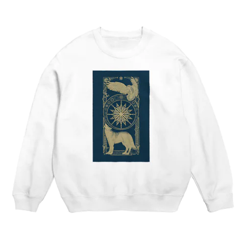 星月夜の狼梟 Crew Neck Sweatshirt