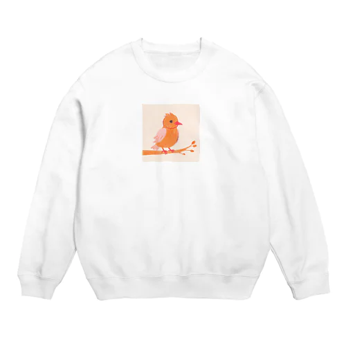かわいい小鳥のイラストグッズ Crew Neck Sweatshirt