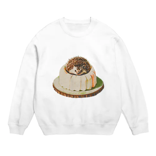 ケーキ乗りハリネズミ Crew Neck Sweatshirt