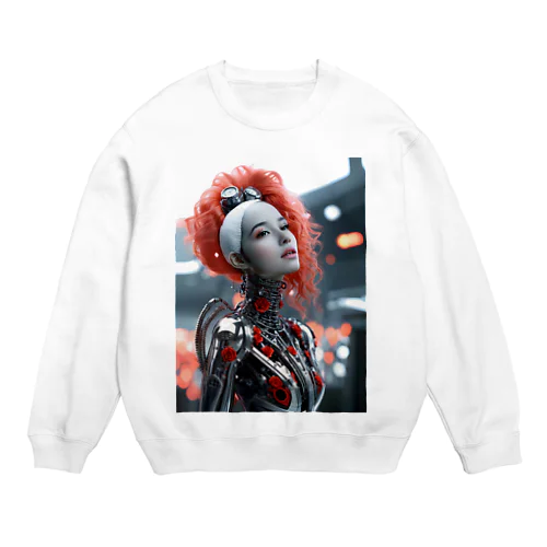 女性ロボット Crew Neck Sweatshirt