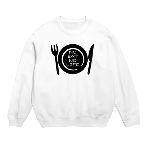 ノーイートノーライフ ブラック Crew Neck Sweatshirt