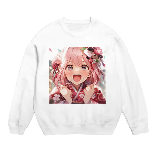 振袖の花咲く瞬間 Crew Neck Sweatshirt