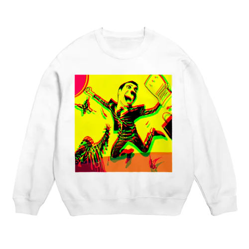 悪徳企業を辞めるため喜びジャンプする人 Crew Neck Sweatshirt