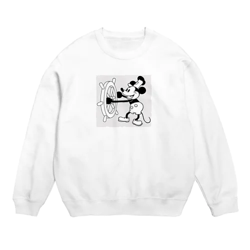 蒸気船ウィリーのネズミ Crew Neck Sweatshirt