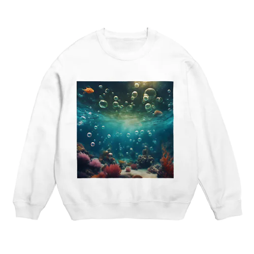 海中の幻想的な風景 Crew Neck Sweatshirt