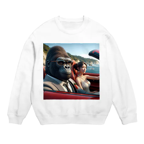 美女とゴリ先輩 Crew Neck Sweatshirt