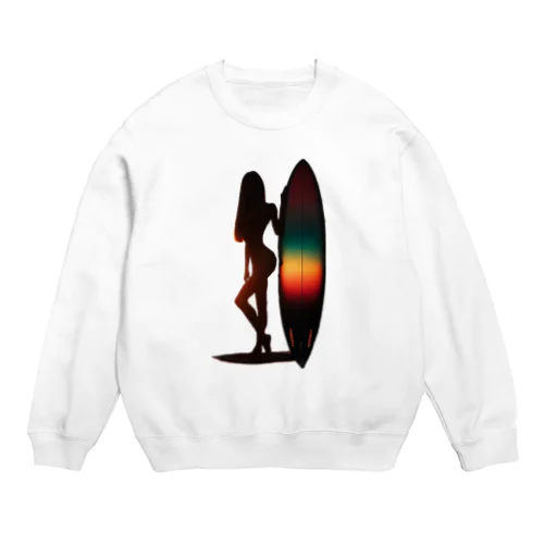 サーフィン女子 Crew Neck Sweatshirt