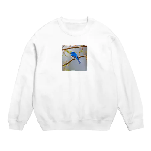 自然と蒼い鳥 Crew Neck Sweatshirt