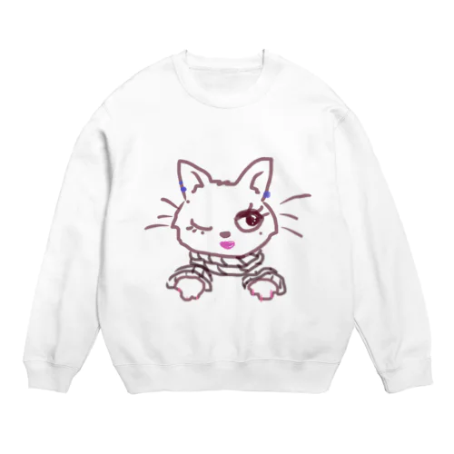 縄猫(Rope kitten)/ 能登半島地震応援アイテム Crew Neck Sweatshirt