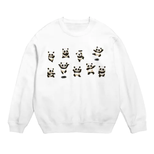 功夫のパンダちゃん（横構図） Crew Neck Sweatshirt