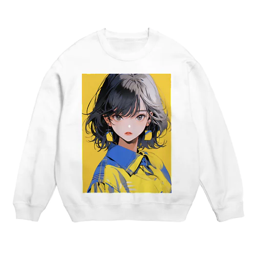 ワイシャツ女子 Crew Neck Sweatshirt