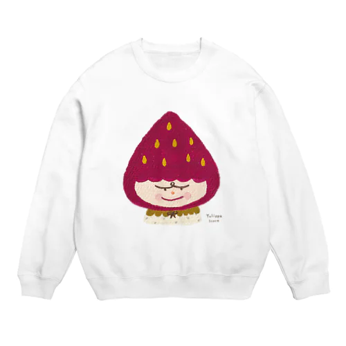 しかめっつらのいちごちゃん Crew Neck Sweatshirt