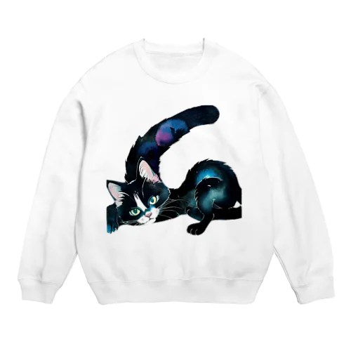 黒猫と魔法の尻尾 Crew Neck Sweatshirt