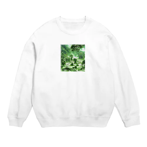 豊かな緑の風景 Crew Neck Sweatshirt