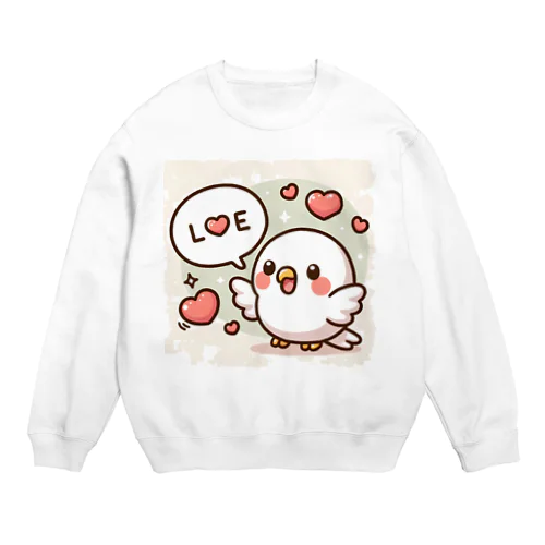 小鳥のラブちゃん Crew Neck Sweatshirt