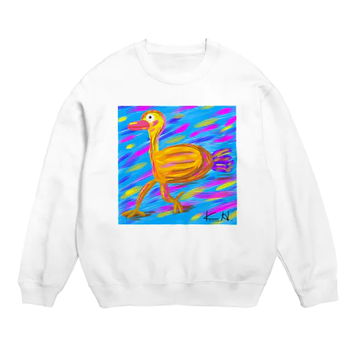 アートなダチョウ Crew Neck Sweatshirt