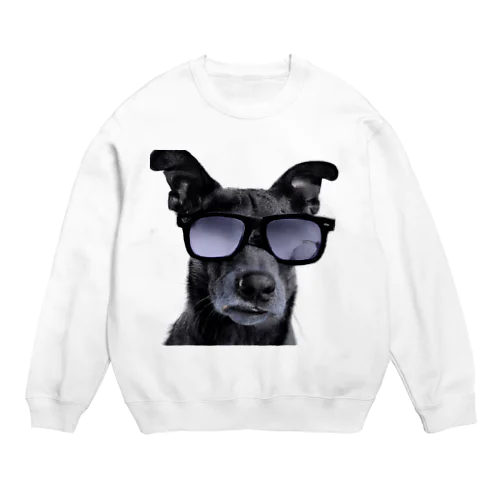 サングラスをかけた犬 Crew Neck Sweatshirt