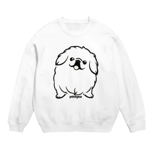 モノクロペキニーズちゃん Crew Neck Sweatshirt