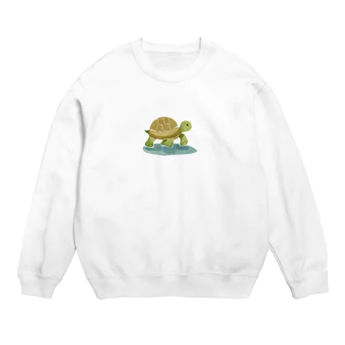 癒やしのカメのグッズ Crew Neck Sweatshirt