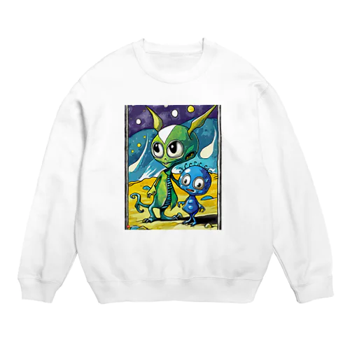 可愛い宇宙人 Crew Neck Sweatshirt