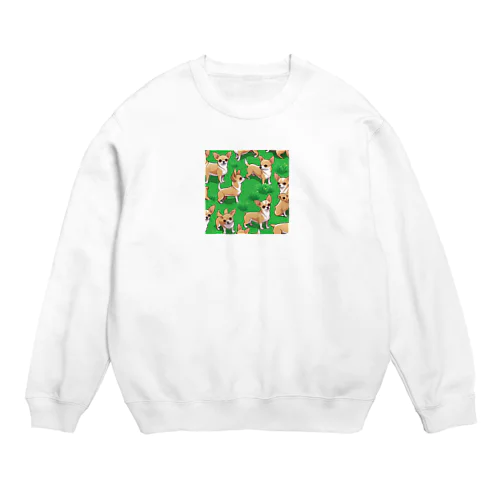 小さな体に大きな魅力。ちわわのアートで心地よい癒しタイム Crew Neck Sweatshirt