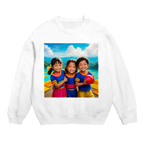 笑顔の子どもたち Crew Neck Sweatshirt