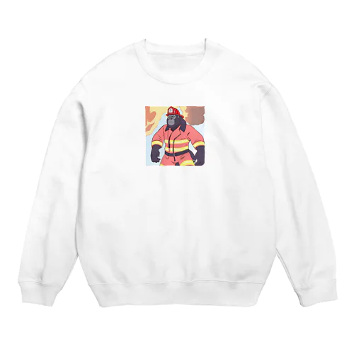 ゴリラ消防士 Crew Neck Sweatshirt