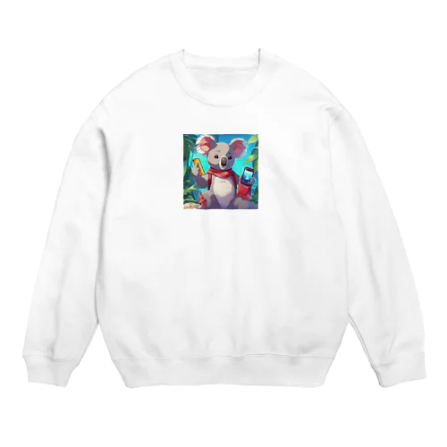 スマホを扱えるコアラ Crew Neck Sweatshirt