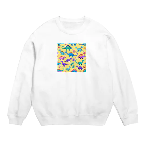 可愛い恐竜くん1号 Crew Neck Sweatshirt