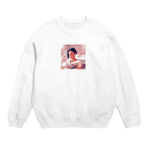 マッサージを受けている美人 Crew Neck Sweatshirt