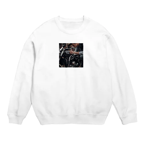 バイク整備 Crew Neck Sweatshirt