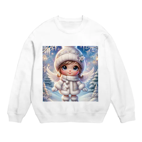 冬の微笑み：雪景色を照らす天使の子 スウェット