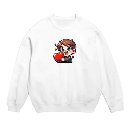 チョコレートよりも甘い笑顔 Crew Neck Sweatshirt