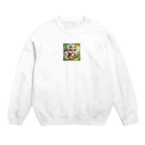 かわいいリス Crew Neck Sweatshirt