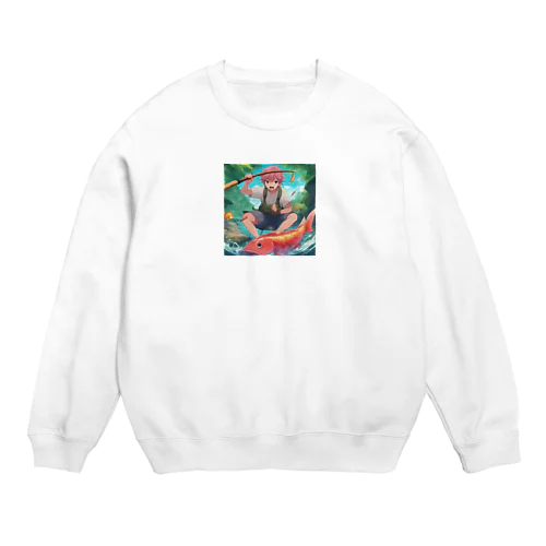 釣り好き男子 Crew Neck Sweatshirt